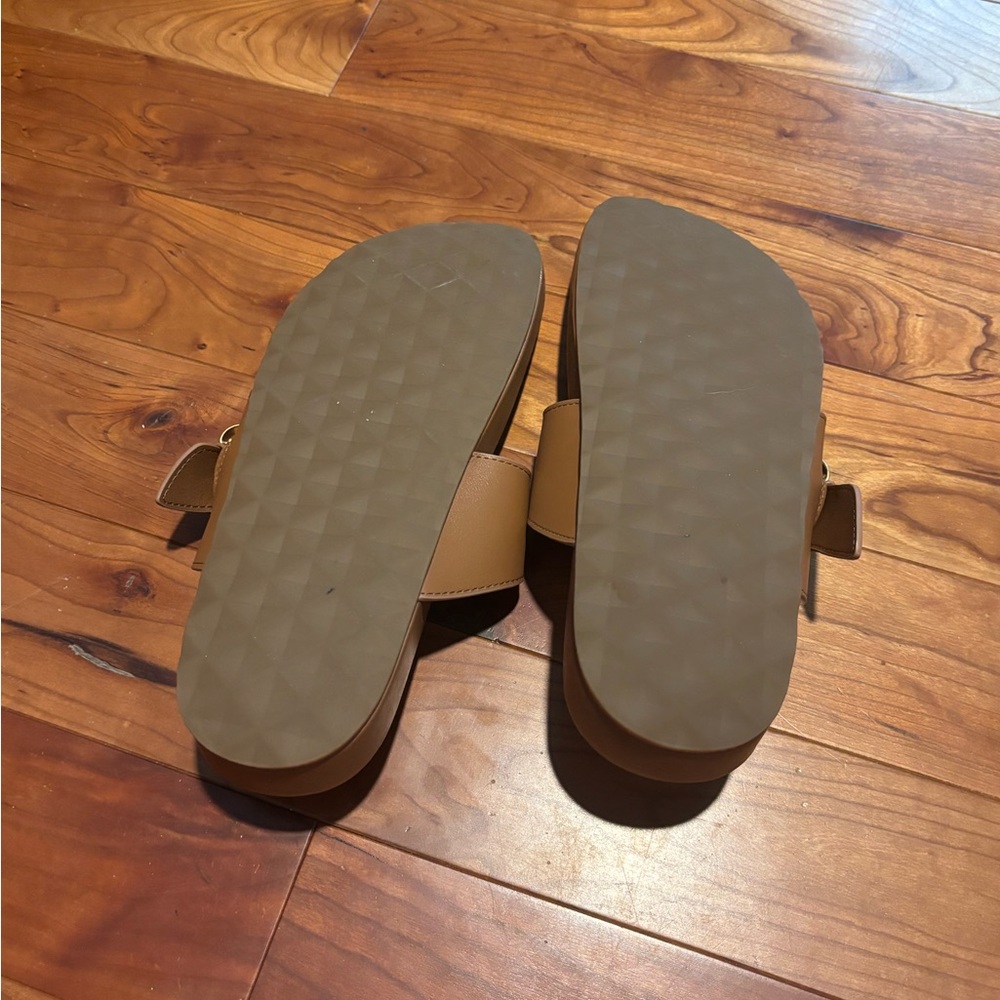 AEROSOLES Brown and Gold Sandals with Minimalist Design - Picture 7 of 7